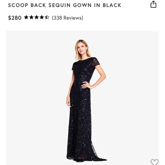 Adrianna papell black sequin gown deals
